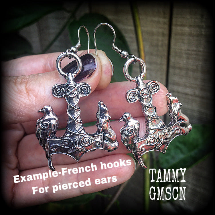 Thors Hammer earrings-Viking earrings