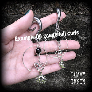 Sun and moon esoteric earrings
