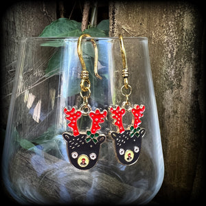 Reindeer earrings-Christmas earrings