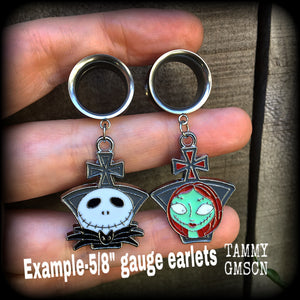 Jack and Sally NMBC tunnel earrings