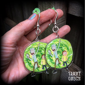 Rick and Morty earrings-Pop Culture earrings