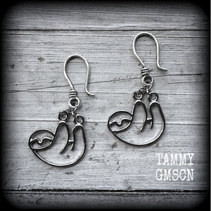 Sloth earrings-Sloth ear hangers