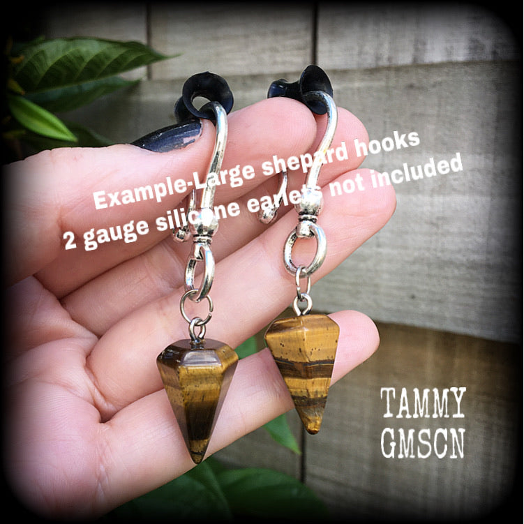 Tigers Eye earrings-Ear hangers