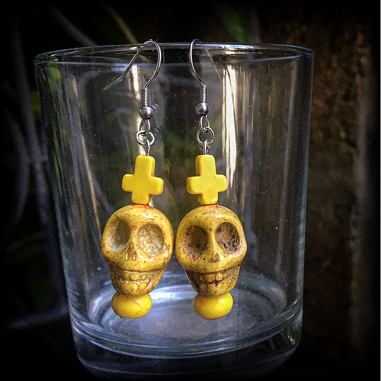 Skull earrings-Day of the dead earrings