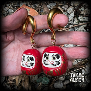 Daruma ear weights-Gauged earrings