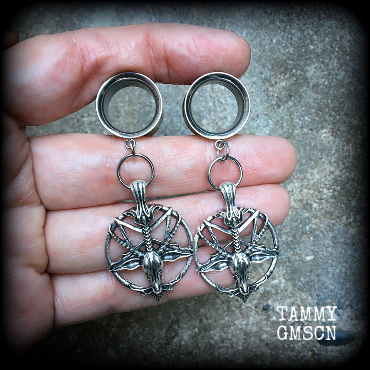 Sigil of Baphomet tunnel earrings