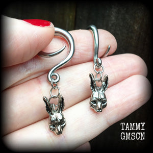 Donnie Darko gauged earrings-Easter bunny earrings