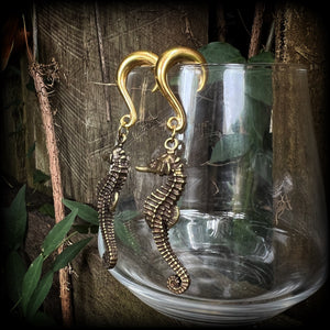 Seahorse ear weights-Gauged earrings