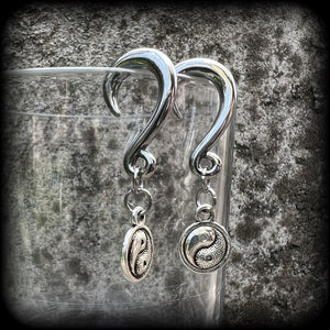 Yin Yang gauged earrings