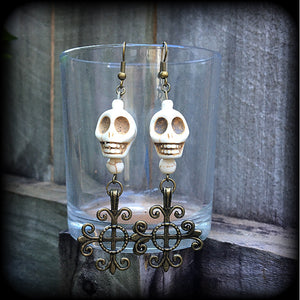 Skull earrings-Erzulie Frida earrings