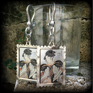 Three Beauties-Geisha earrings-Japanese earrings