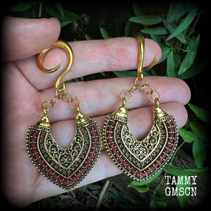 Kali Maa ethnic gauged earrings