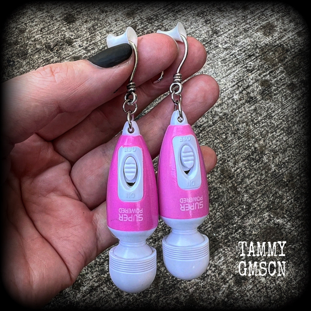 Pink ear hangers