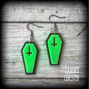 Coffin earrings-Halloween earrings