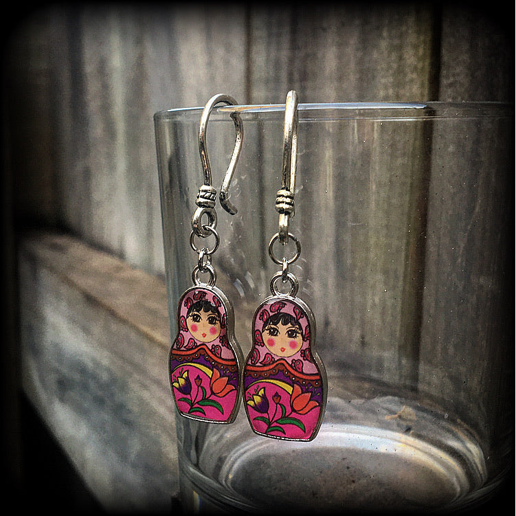 Babushka earrings-Russian doll earrings