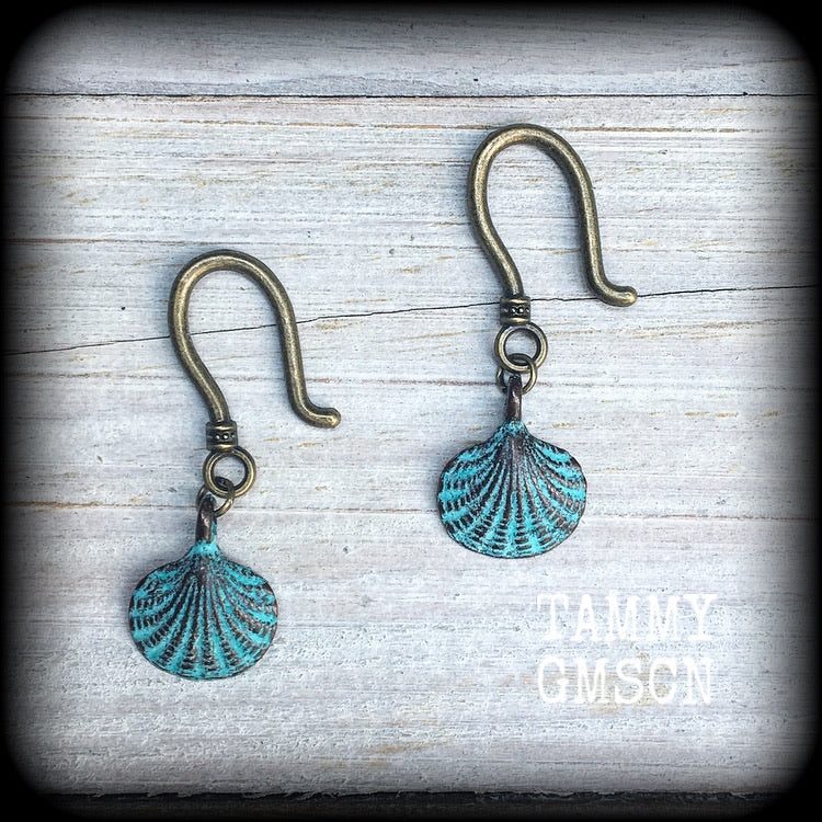 Shell earrings-Patina earrings