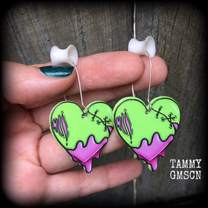 Zombie heart earrings