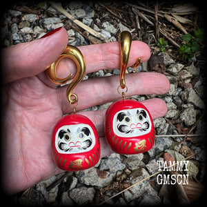 Daruma ear weights-Gauged earrings