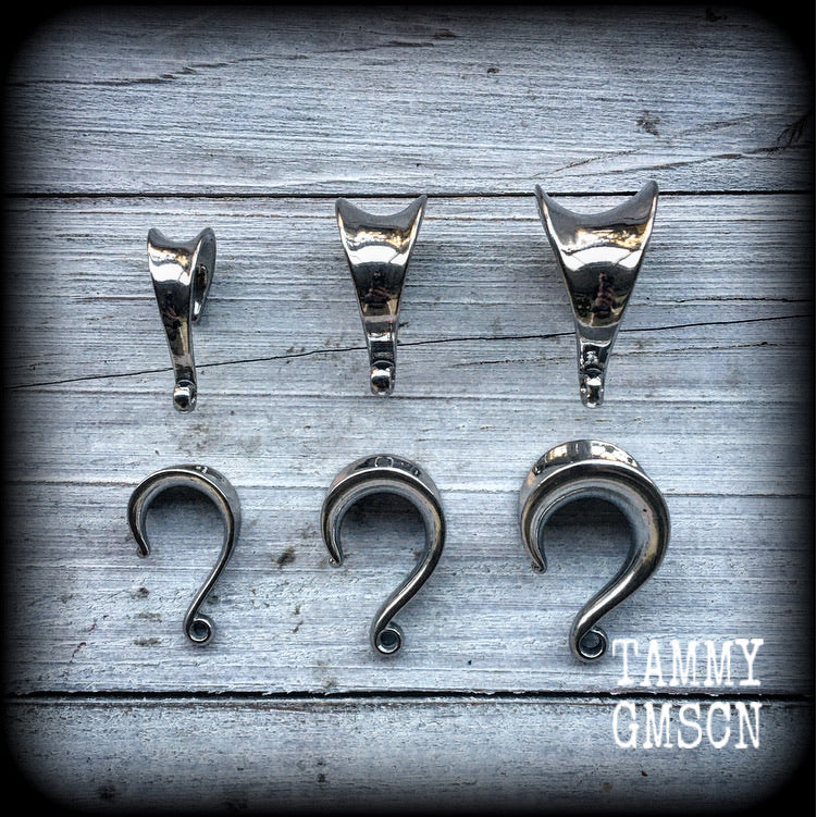 DIY Silver Saddle hooks for stretched lobes