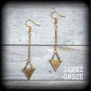 Triangle earrings-Geometric earrings