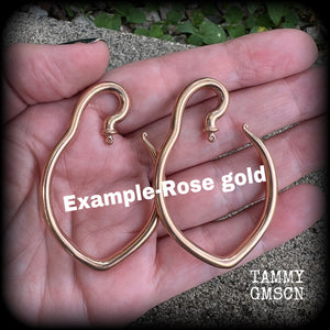 Rose gold DIY tear drop hooks for ear hangers and ear weights