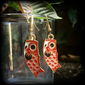 Koinobori earrings-Fish earrings