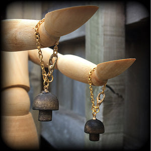 Mushroom earrings-Tunnel dangles