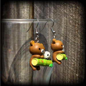 Rilakkuma bear earrings 