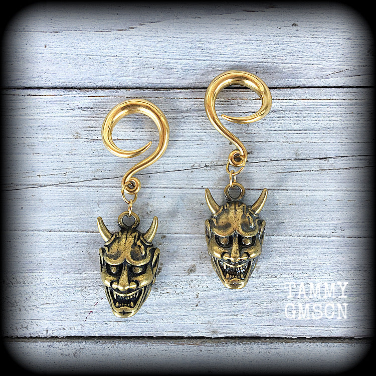 Hannya mask earrings 