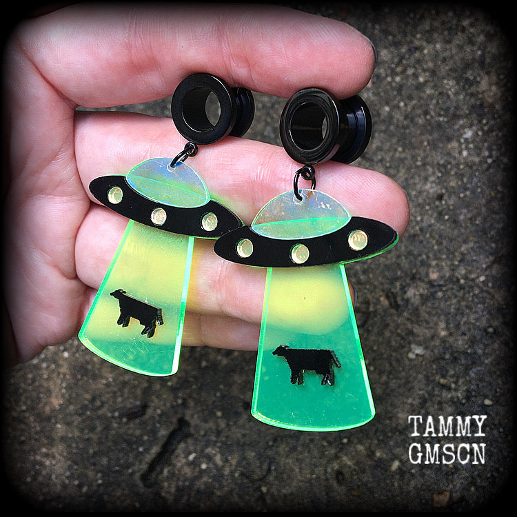 UFO tunnel earrings