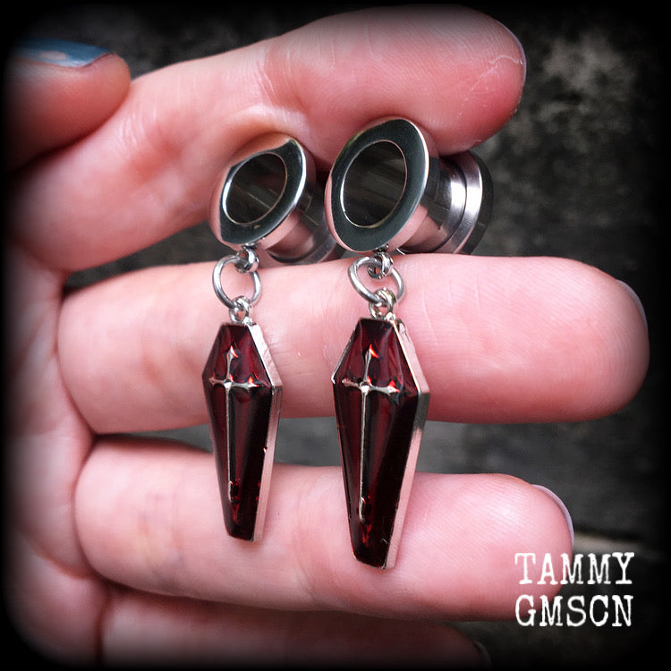 Coffin tunnel earrings