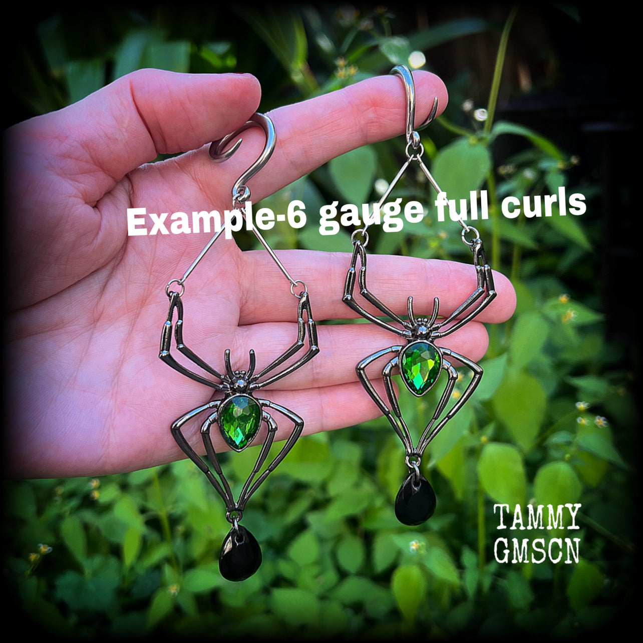 Oversized spider earrings-Insect gauged earrings