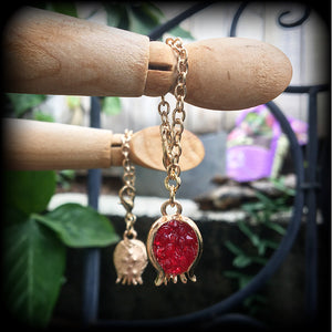 Pomegranate earrings-Tunnel dangles