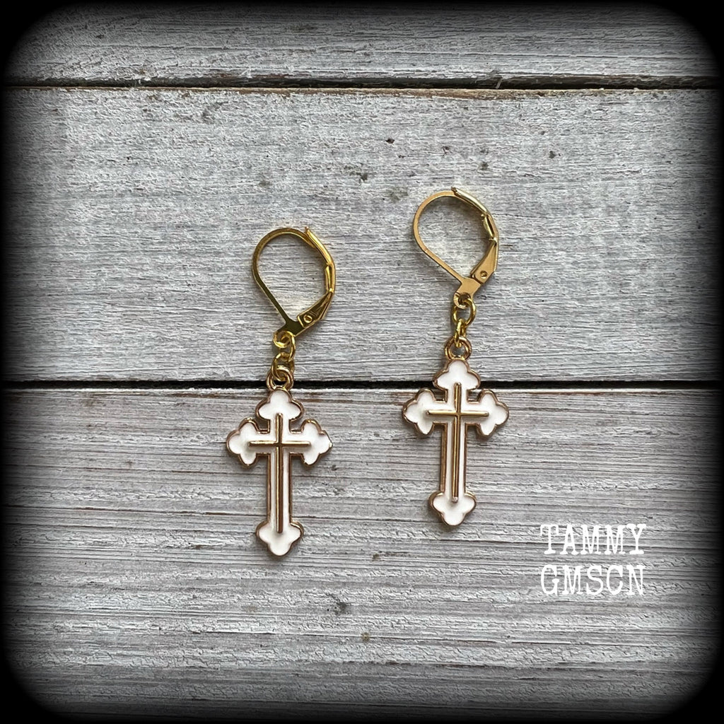 Cross earrings-Christian cross earrings