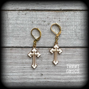 Cross earrings-Christian cross earrings