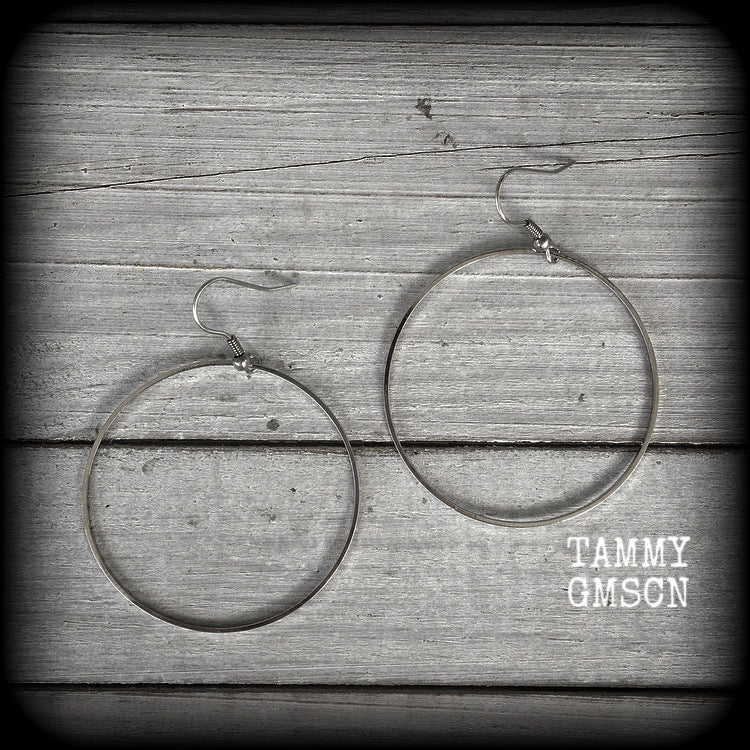 Silver hoop earrings