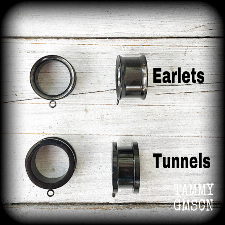 Inverted cross tunnel earrings