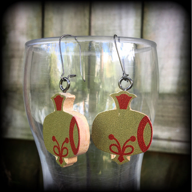 Japanese lucky mallet earrings- Lucky drum earrings