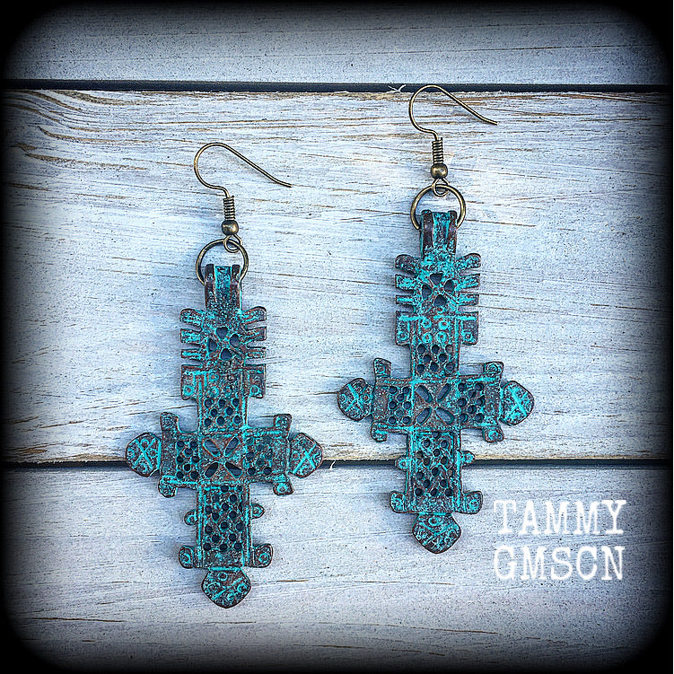 Esoteric cross earrings-Sea Hag earrings