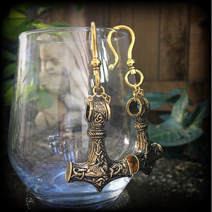 Thors Hammer ear weights-Gauged earrings