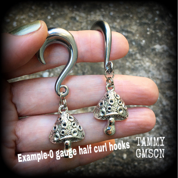 Mushroom gauged earrings