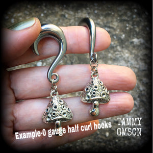 Mushroom gauged earrings