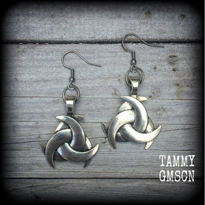 Triple horn of Odin earrings-Norse earrings