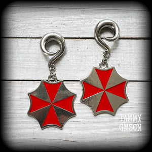 Umbrella corps gauged earrings