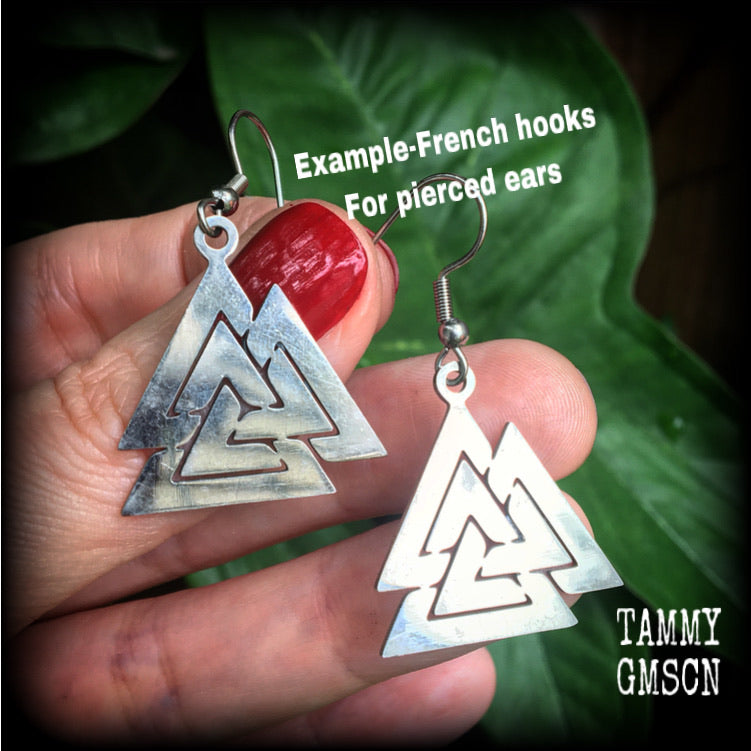 Valknut earrings-Viking earrings