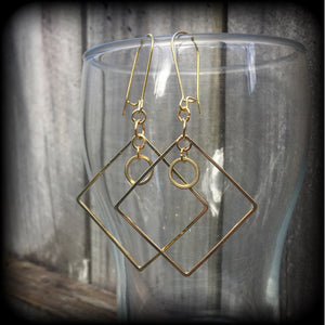 Geometric earrings-Square and circle earrings