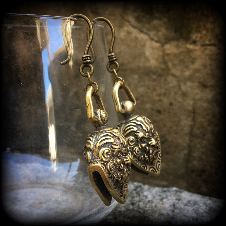 Foo dog earrings Foo dog ear weights Ear hangers Foo dog jewelry Temple dog ornaments Chinese lions Tattoo earrings Tattoo jewelry Tattoo designs Tattoos flash sheet Tattoo artist Tattooers 4mm 6mm 8mm 10mm 12mm 14mm 16mm 19mm 22mm 25mm 28mm 30mm 