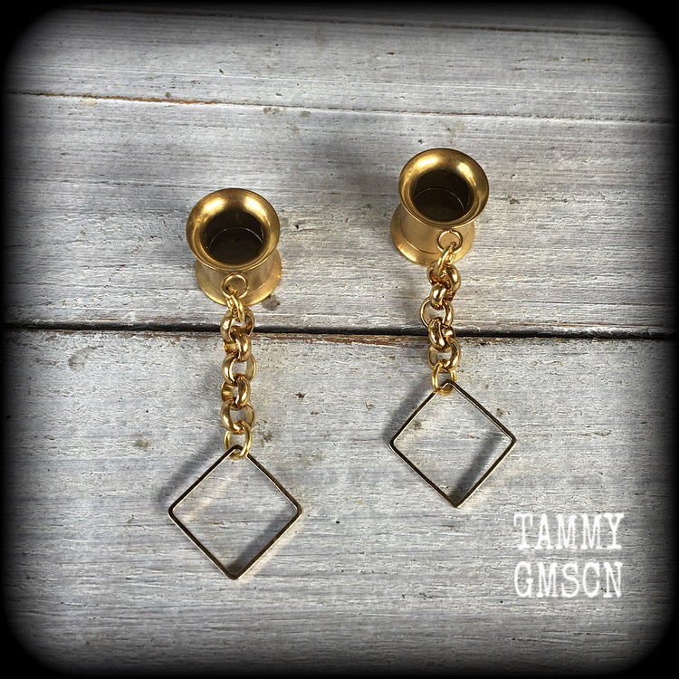 Diamond tunnel earrings-Geometric earrings