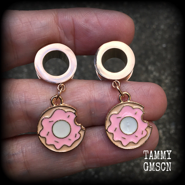 Iced donut tunnel earrings