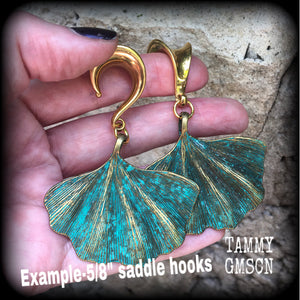 16mm ear weights Ginkgo leaf earrings Ginkgo leaf ear weights Ear hangers Ear gauges Stretched ears Stretched lobes Gauged earrings Gauged ears Mossgoth Whimsigoth Cottagecore Forestpunk Goblincore Witchyvibes 4mm 6mm 8mm 10mm 12mm 14mm 16mm 19mm 22mm 25mm 28mm 30mm 